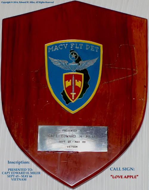 Ed Miler plaque, MACV Flight Detachment Ed Miler plaque, MACV Flight Detachment