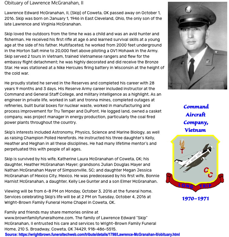 Skip McGranahan obituary, 2016 Skip McGranahan obituary, 2016